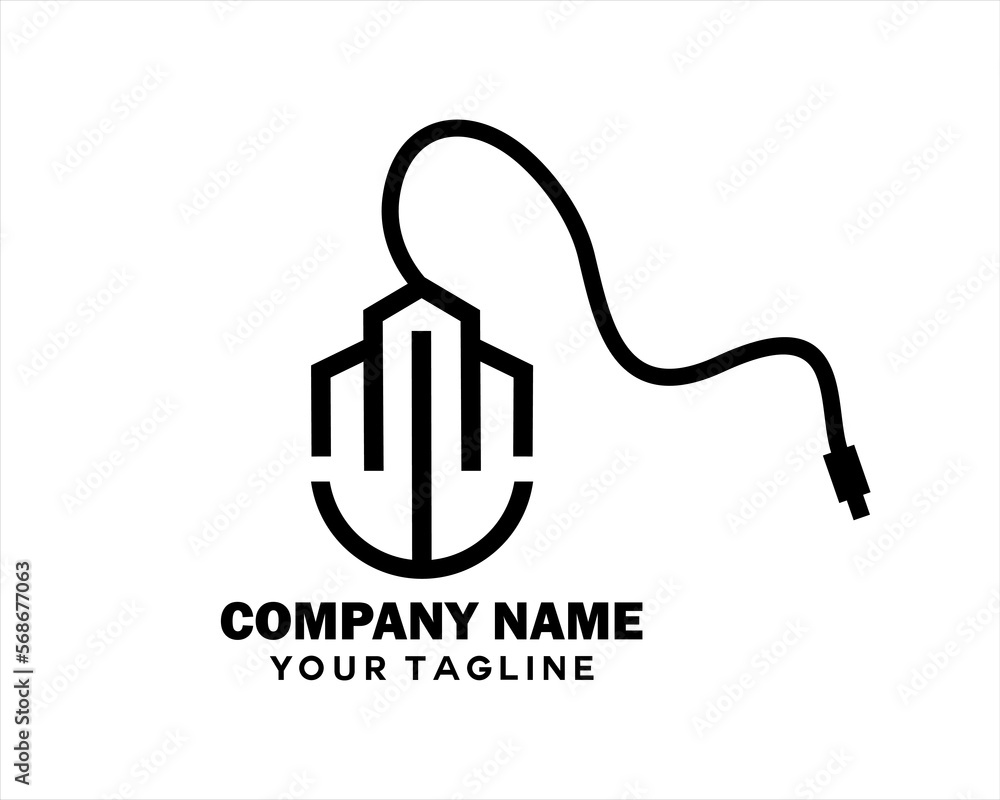 computer mouse logo simple technology symbol