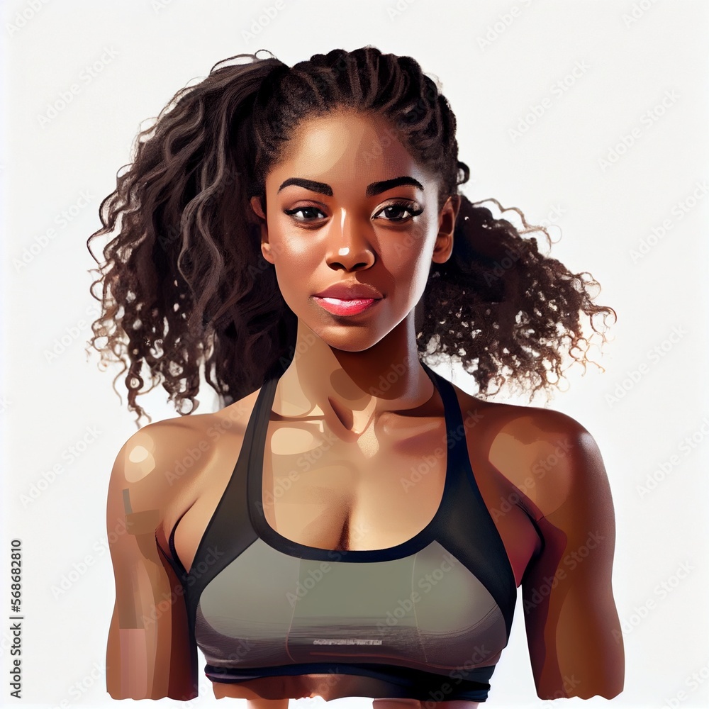 Ebony fitness girl, generative ai Ebony fitness girl, generative ai