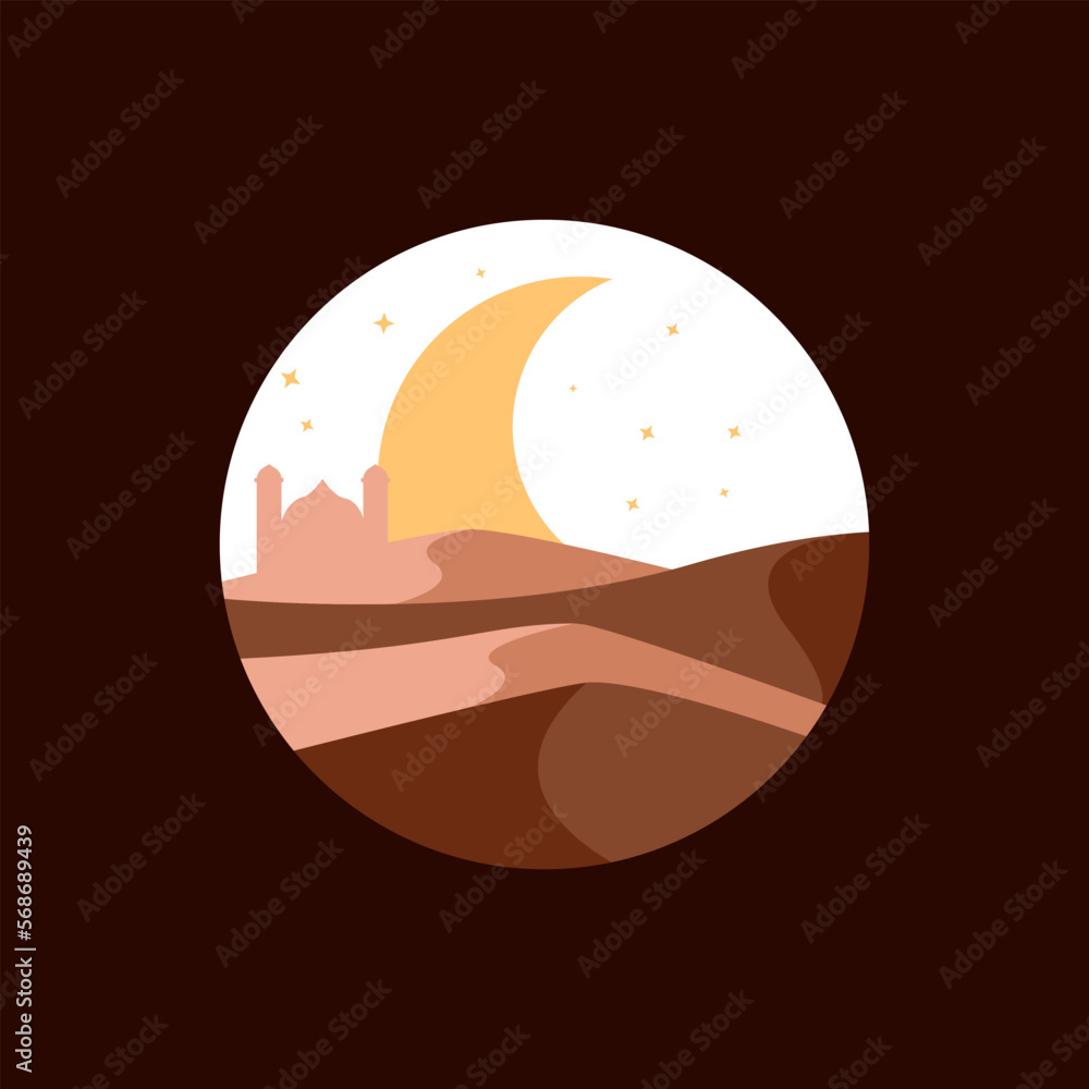 Modern Ramadan flat mosque icon vector illustration design, this vector is suitable for icons, logos, illustrations, stickers, books, covers, etc