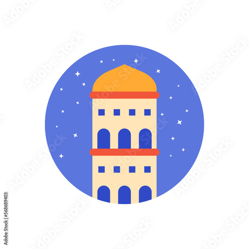 Modern Ramadan flat mosque icon vector illustration design, this vector is suitable for icons, logos, illustrations, stickers, books, covers, etc photo