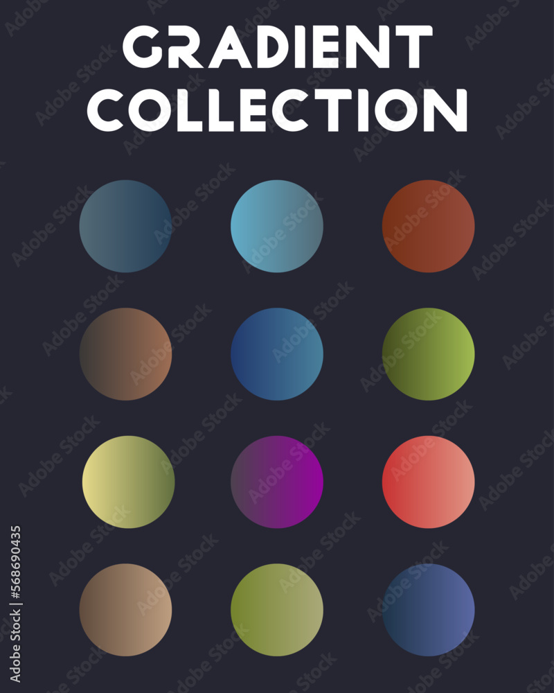 A large set of universal gradients. Vector illustration