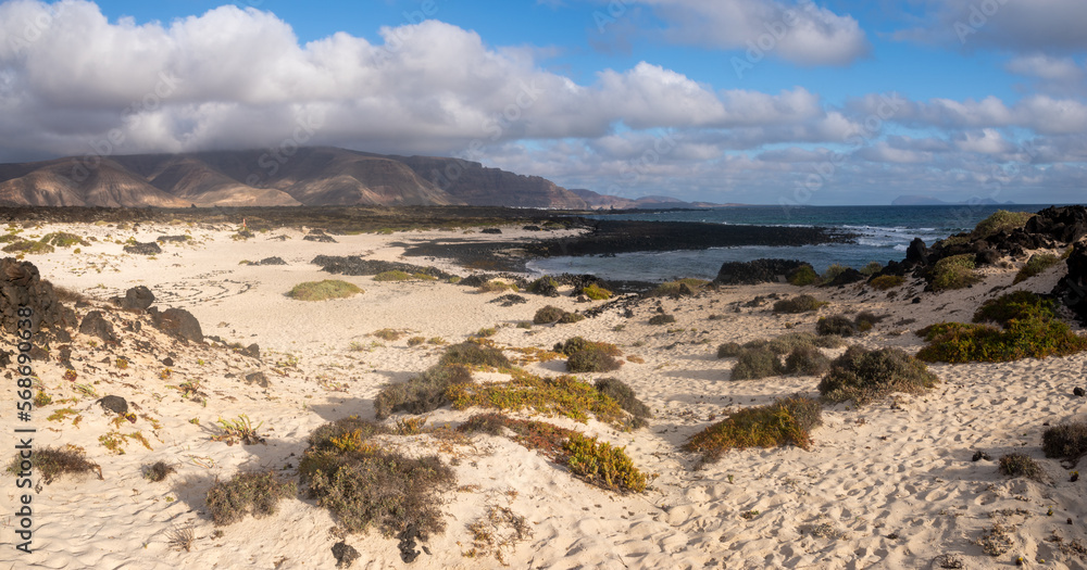 Sand dunes on a volcanic beach in Lanzarote Sand dunes on a volcanic beach in Lanzarote