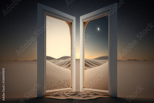 door in the desert.Generative Ai