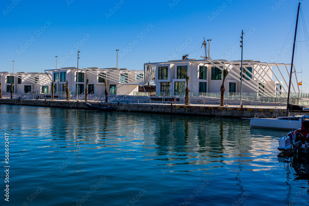 urban landscape view of the port of Alicante Spain on a sunny day urban landscape view of the port of Alicante Spain on a sunny day