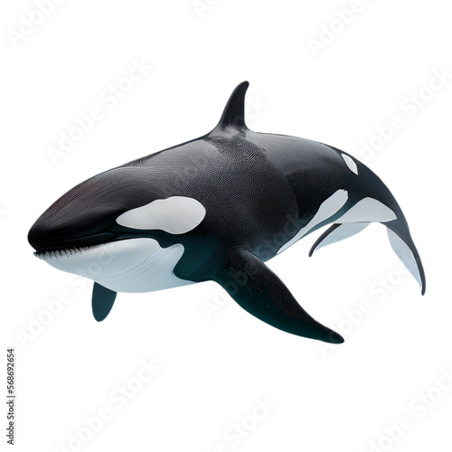 orca fish isolated on transparent background cutout