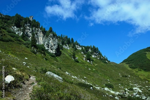 Austrian Alps - view from the footpath leading to the peak of Gerlosstein photo