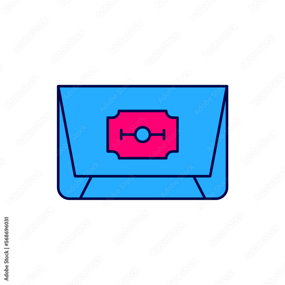 Filled outline Blade razor icon isolated on white background. Vector Filled outline Blade razor icon isolated on white background. Vector