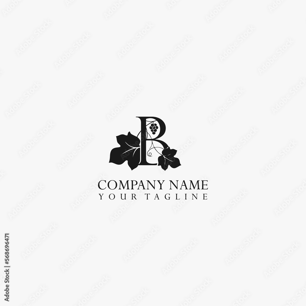 Letter B vector stock logo, abstract grape vector template. Illustration design of elegant logotype vine store on isolated background. Letter B vector stock logo, abstract grape vector template. Illustration design of elegant logotype vine store on isolated background.