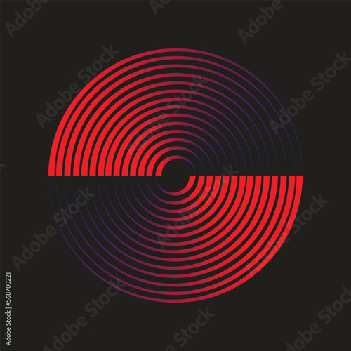 Music disc logo for a recording studio. Vinyl record poster. Cover for the music album. Vector.