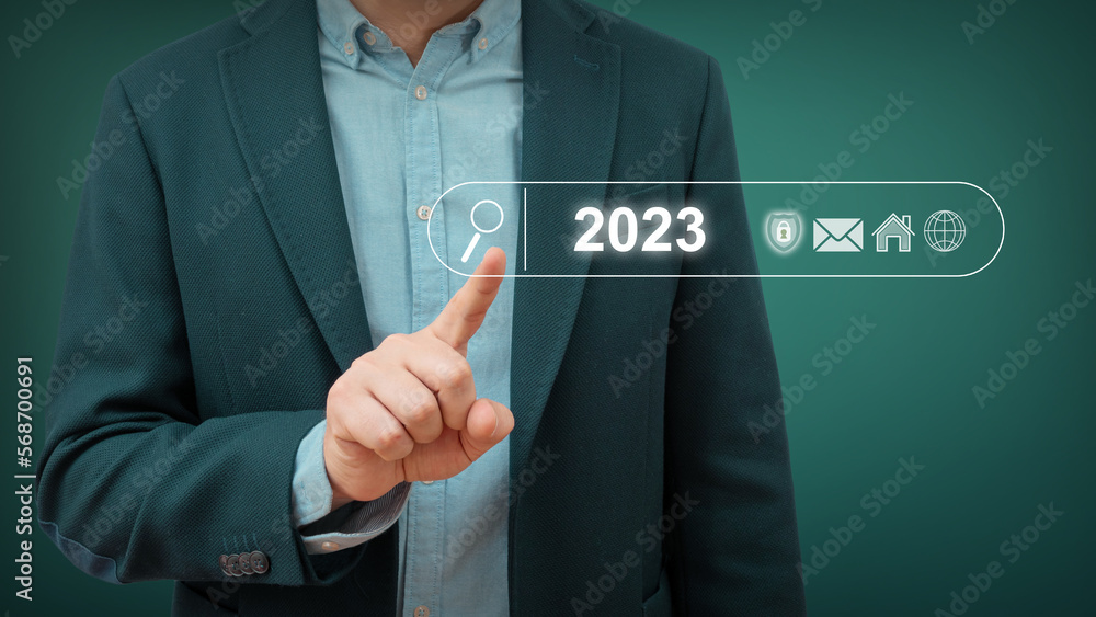 Search Engine Optimization SEO, digital content concept. Man using search bar on virtual screen. Global network and data exchange in human hands..