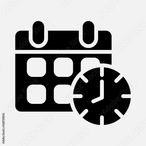 Timetable icon in solid style, use for website mobile app presentation