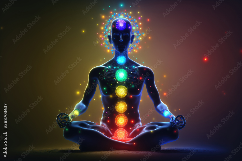 3d illustration of a man meditating 3d illustration of a man meditating