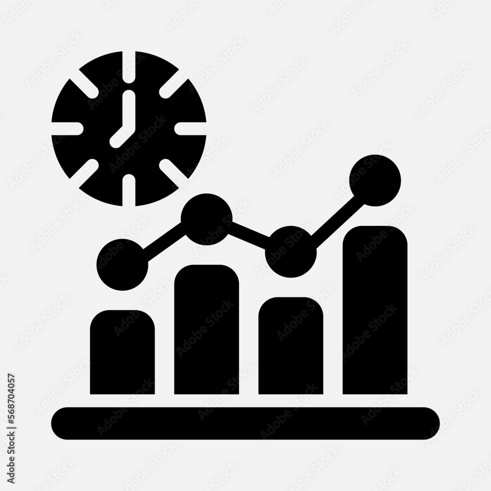 Efficiency time icon in solid style, use for website mobile app presentation Efficiency time icon in solid style, use for website mobile app presentation
