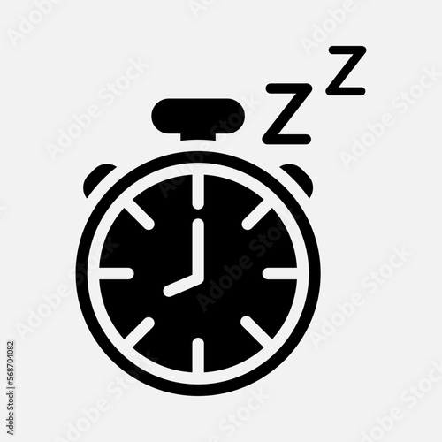 Time to sleep icon in solid style, use for website mobile app presentation