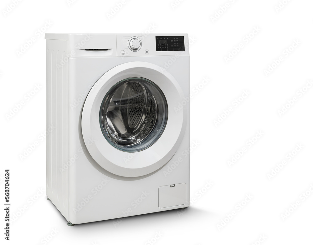 Washing machine side view on white backgroung. Washing machine side view on white backgroung.