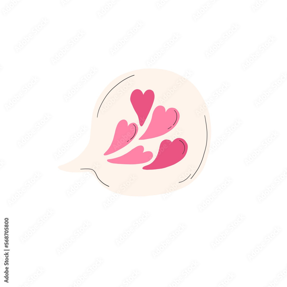 message icon with hearts valentine's day illustration message icon with hearts valentine's day illustration