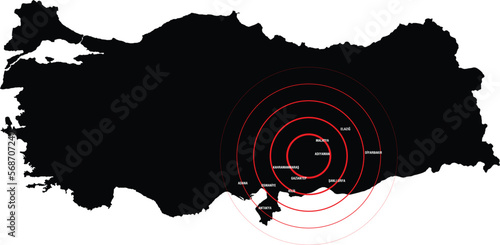 Turkey Earthquake, February 6, 2023 Vector Map