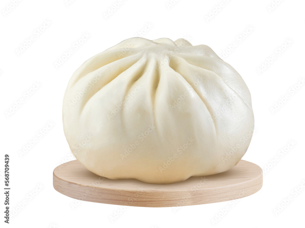 Single steamed bao bun isolated or a Chinese steamed bun, BaoZi. png transparency Single steamed bao bun isolated or a Chinese steamed bun, BaoZi. png transparency