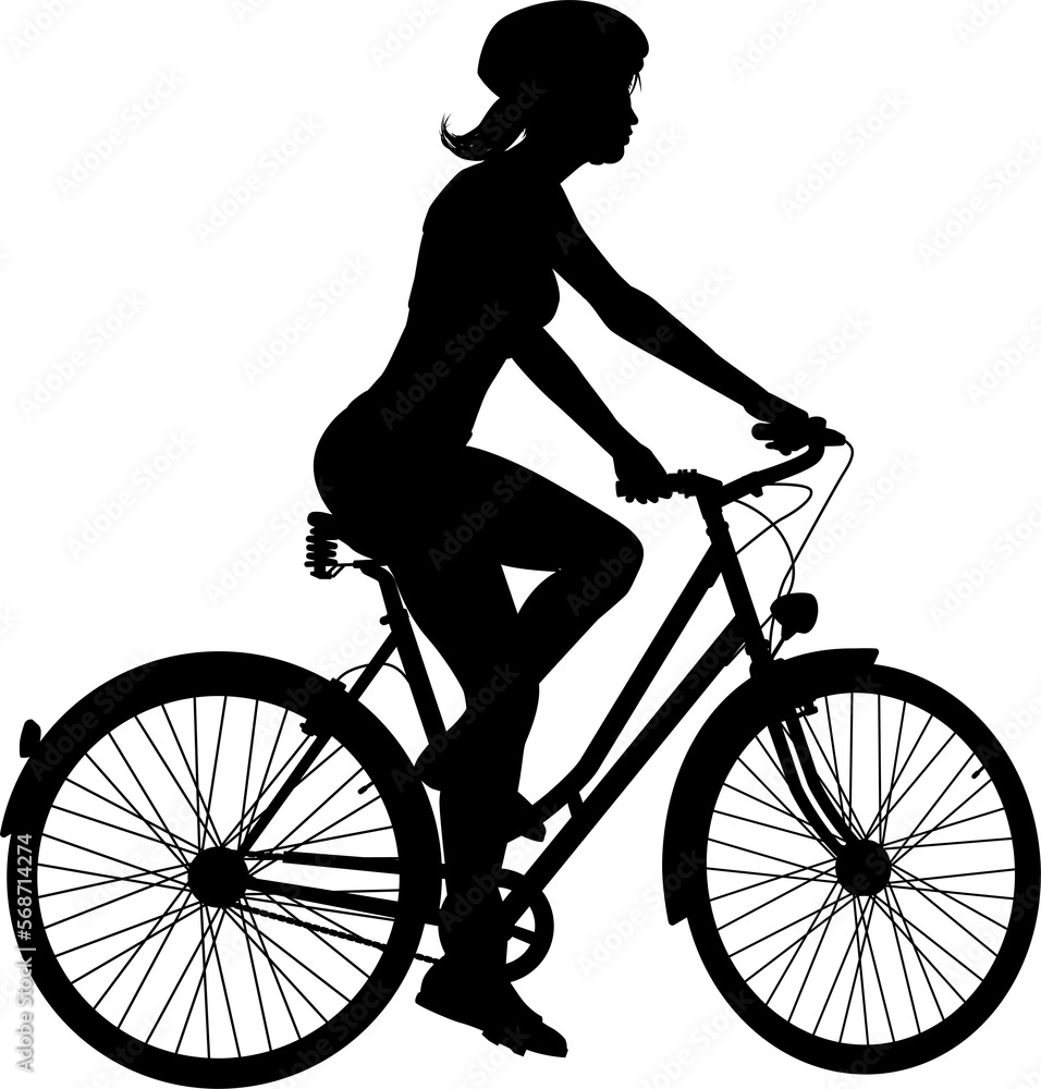 Bike and Bicyclist Silhouette Bike and Bicyclist Silhouette