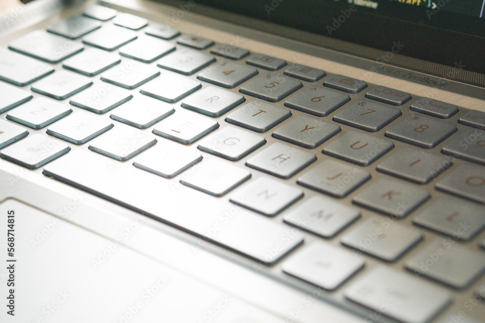 An aesthetic keyboard of laptop for typing An aesthetic keyboard of laptop for typing