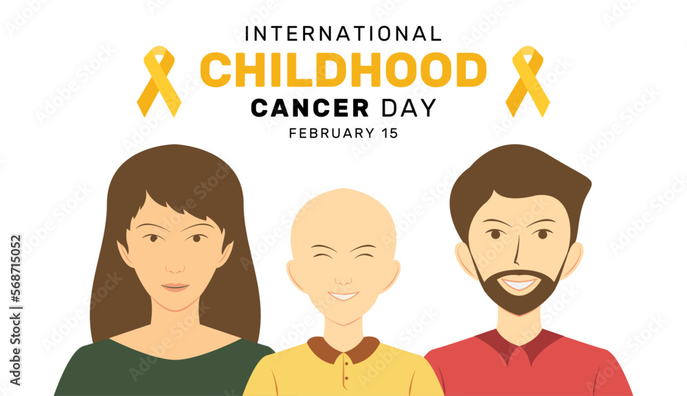 Awareness Childhood cancer day banner. Flat vector illustration Awareness Childhood cancer day banner. Flat vector illustration