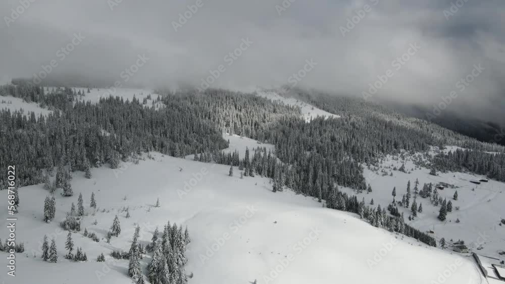 Amazing Aerial winter view of Rila mountain near Belmeken Dam, Bulgaria Amazing Aerial winter view of Rila mountain near Belmeken Dam, Bulgaria
