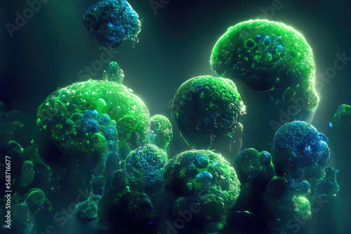 3d illustration of glowing human cells © Sebastian Kaulitzki