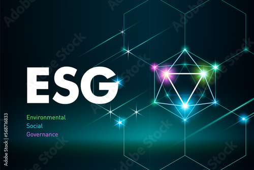 Sign ESG. Environmental Social Governance illustration. Sustainable growth, solving environmental, social and management problem solving.