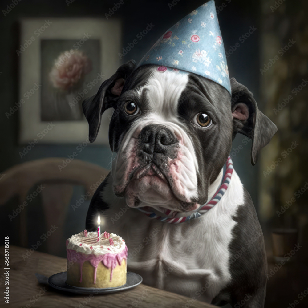 English bulldog birthday cake online