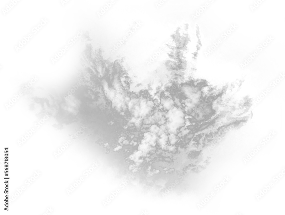 Fototapeta premium Isolated PNG cutout of a cloud on a transparent background, ideal for photobashing, matte-painting, concept art 