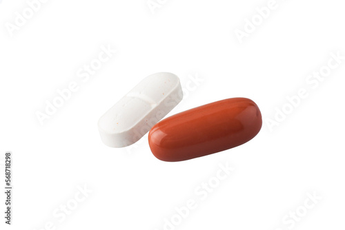 Medicine pills isolated on white background