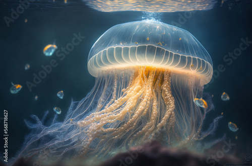 Underwater Photography of a Miniature Surreal Jellyfish