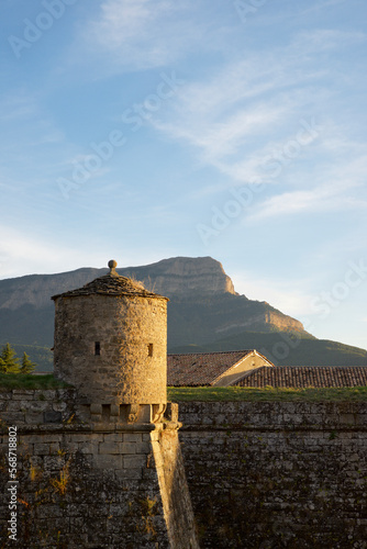 Exterior view of Ciudadela Castle in Jaca city, Pyrenees, Huesca province, Aragon in Spain. photo