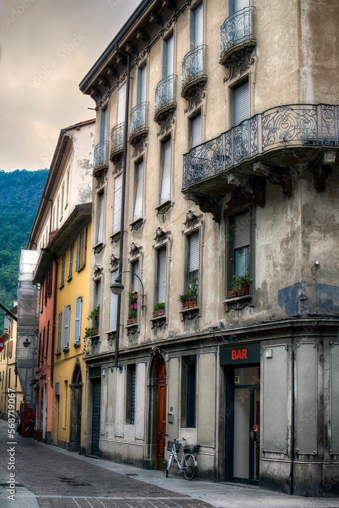 Street view in old town Como, Italy