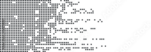 Pixel mosaic. Pixel decay illustration. Falling pixels. Abstract background.