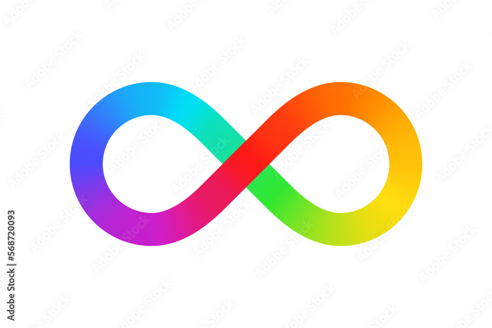 Rainbow gradient infinity symbol isolated on white background. Vector Rainbow gradient infinity symbol isolated on white background. Vector