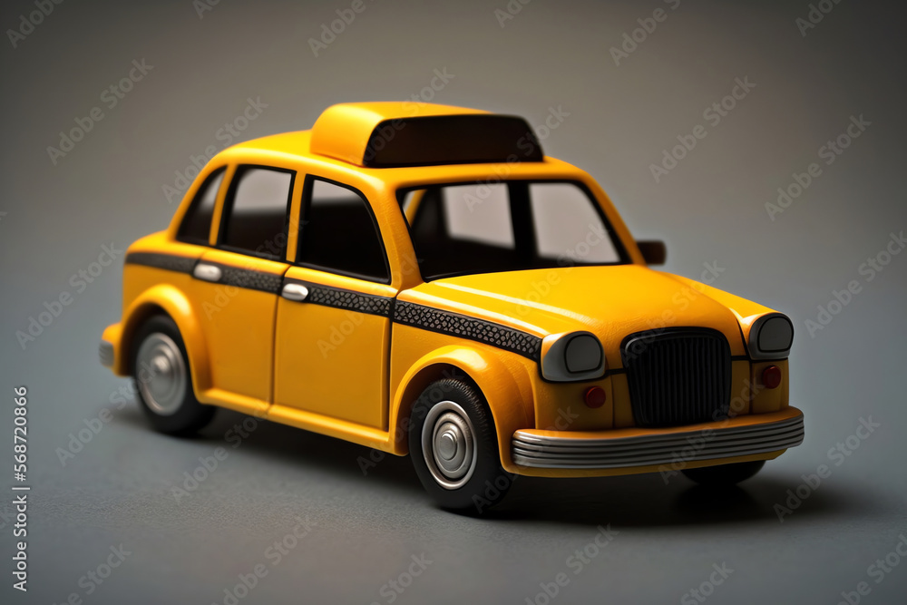 Toy taxi car illustration. generative AI