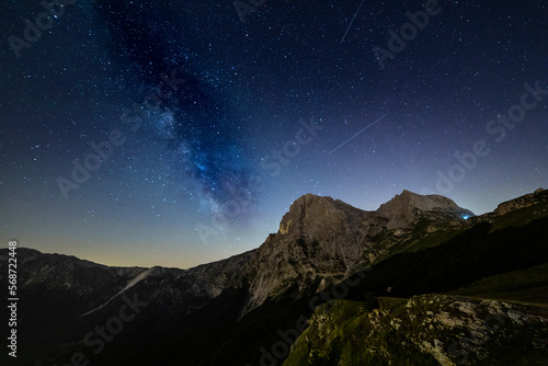 Milky way over the mountains