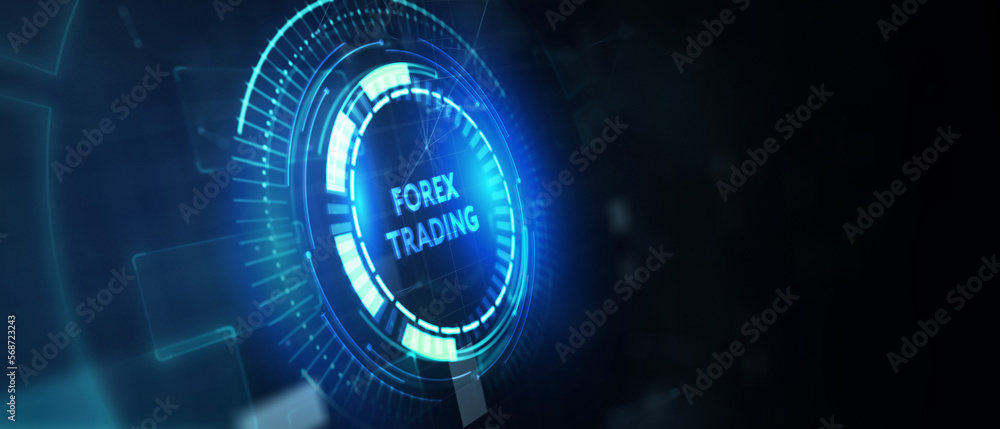 FOREX TRADING, new business concept.  Business, Technology, Internet and network concept. 3d illustration