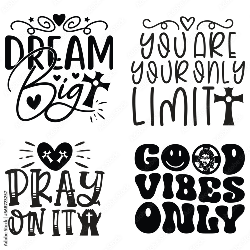 Jesus Christian SVG And T-shirt Design Bundle, Jesus Christian SVG