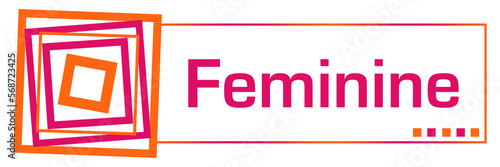 Feminine Pink Orange Squares Horizontal 