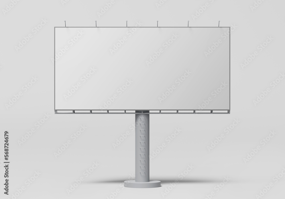 Fototapeta premium Mockup Outdoor billboard on blue sky background with copy space for your logo or graphic design, 3d rendering studio
