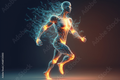 3d illustration of the inner energy of a person