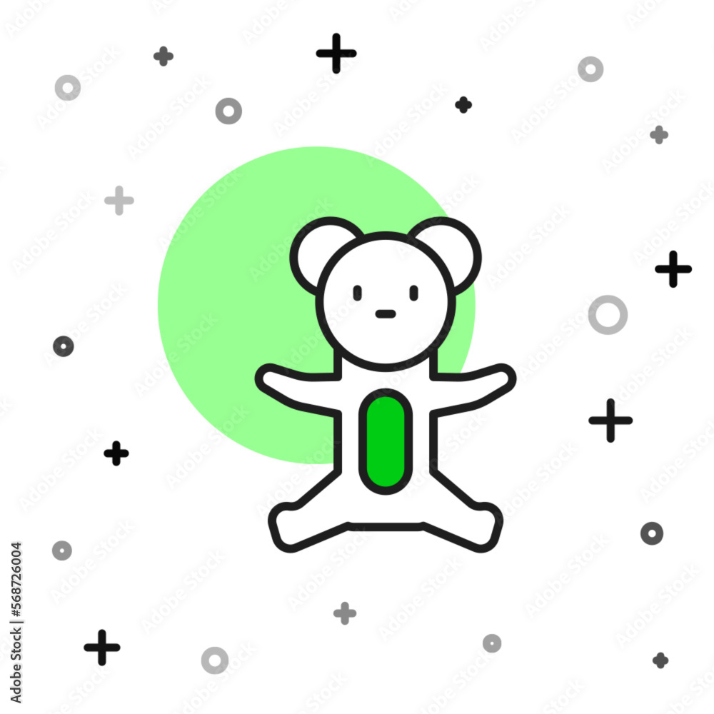 Filled outline Teddy bear plush toy icon isolated on white background. Vector Filled outline Teddy bear plush toy icon isolated on white background. Vector