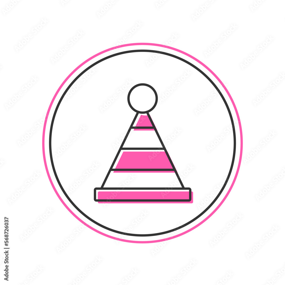 Filled outline Party hat icon isolated on white background. Birthday hat. Vector Filled outline Party hat icon isolated on white background. Birthday hat. Vector