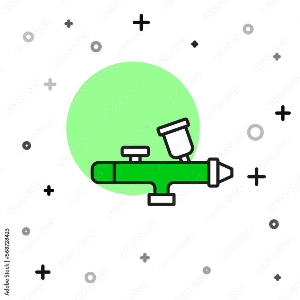 Filled outline Paint spray gun icon isolated on white background. Vector Filled outline Paint spray gun icon isolated on white background. Vector
