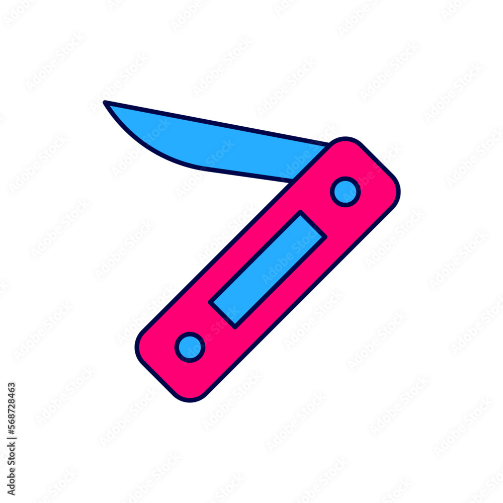 Filled outline Swiss army knife icon isolated on white background. Multi-tool, multipurpose penknife. Multifunctional tool. Vector Filled outline Swiss army knife icon isolated on white background. Multi-tool, multipurpose penknife. Multifunctional tool. Vector