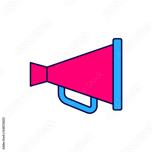 Filled outline Megaphone icon isolated on white background. Speaker sign. Vector