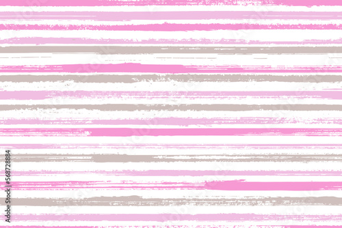 Pain hand drawn irregular stripes vector seamless pattern. Funky linen fabric print design. Vintage