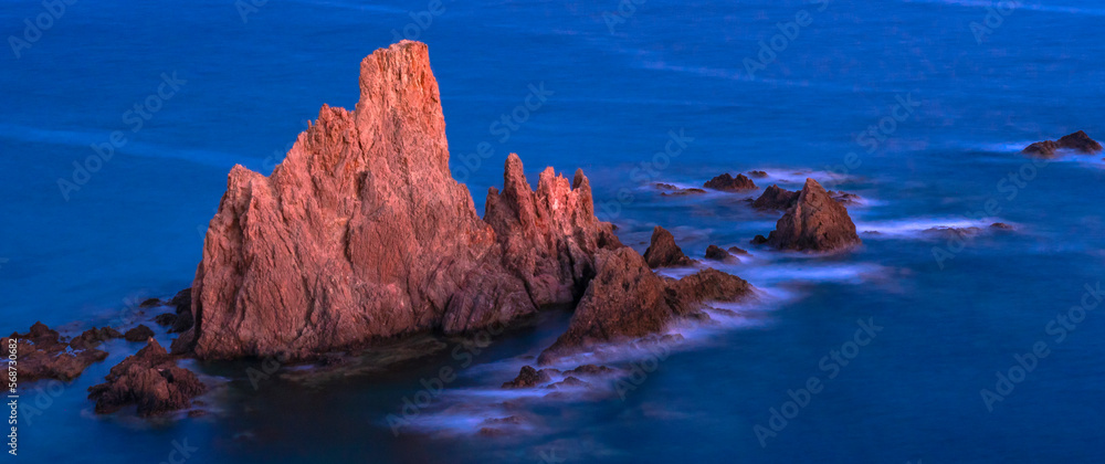 Las Sirenas Reef, Cala de las Sirenas, Cabo de Gata-Níjar Natural Park, UNESCO Biosphere Reserve, Hot Desert Climate Region, Almería, Andalucía, Spain, Europe